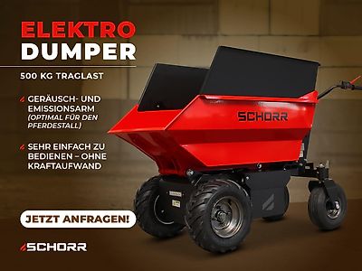 SCHORR Minidumper DEHRAS 500kg Elektro 1000W 48V Elektrodumper Dumper Motorschubkarre Elektroschubkarre