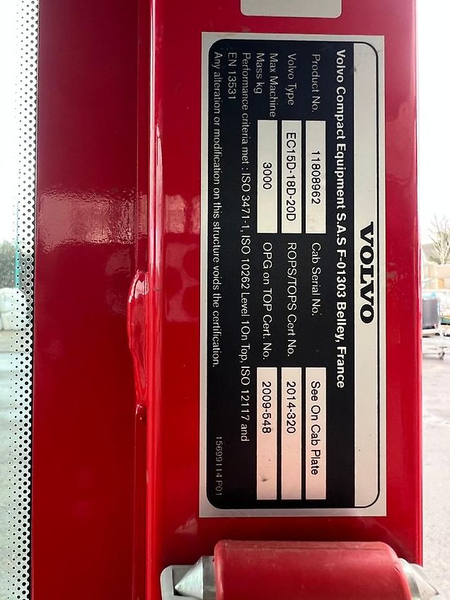 Volvo EC 15D Top Zustand erst 964 Std Powertilt