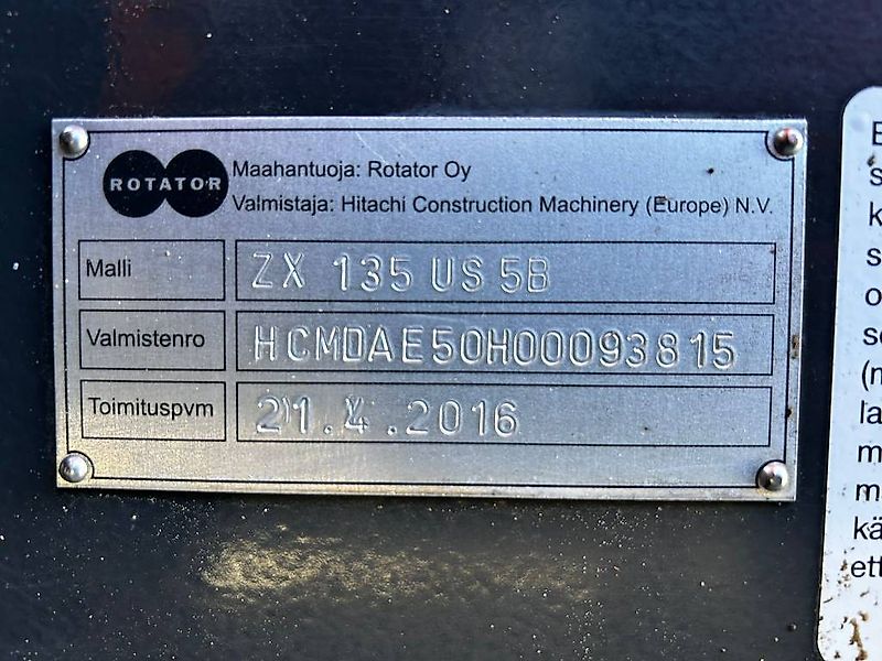 Hitachi ZX 135 US / 3D, Pyörittäjä, Rasvari, Lämmitin!