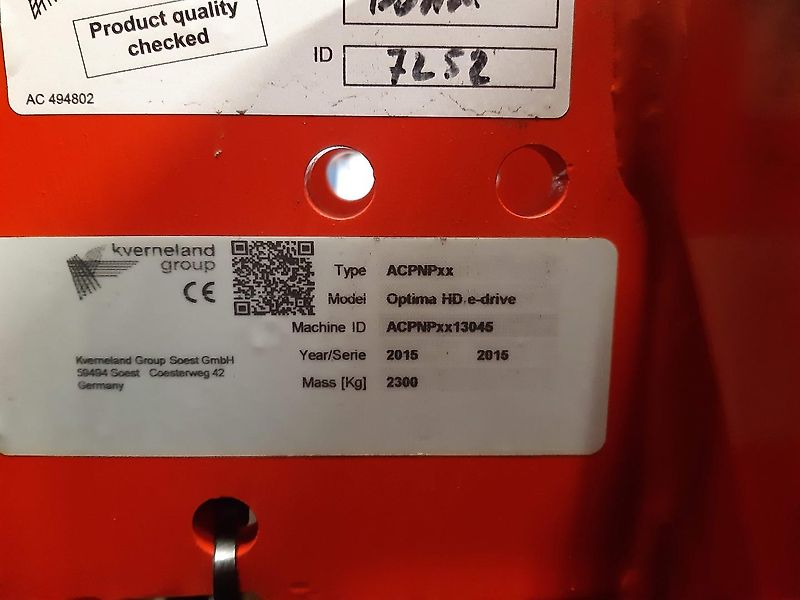 Kverneland Optima HD e-drive
