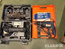 Skruvdragare SFS DI 600; Tvillingkap Gemini 1150; Popnitmaskin AEG